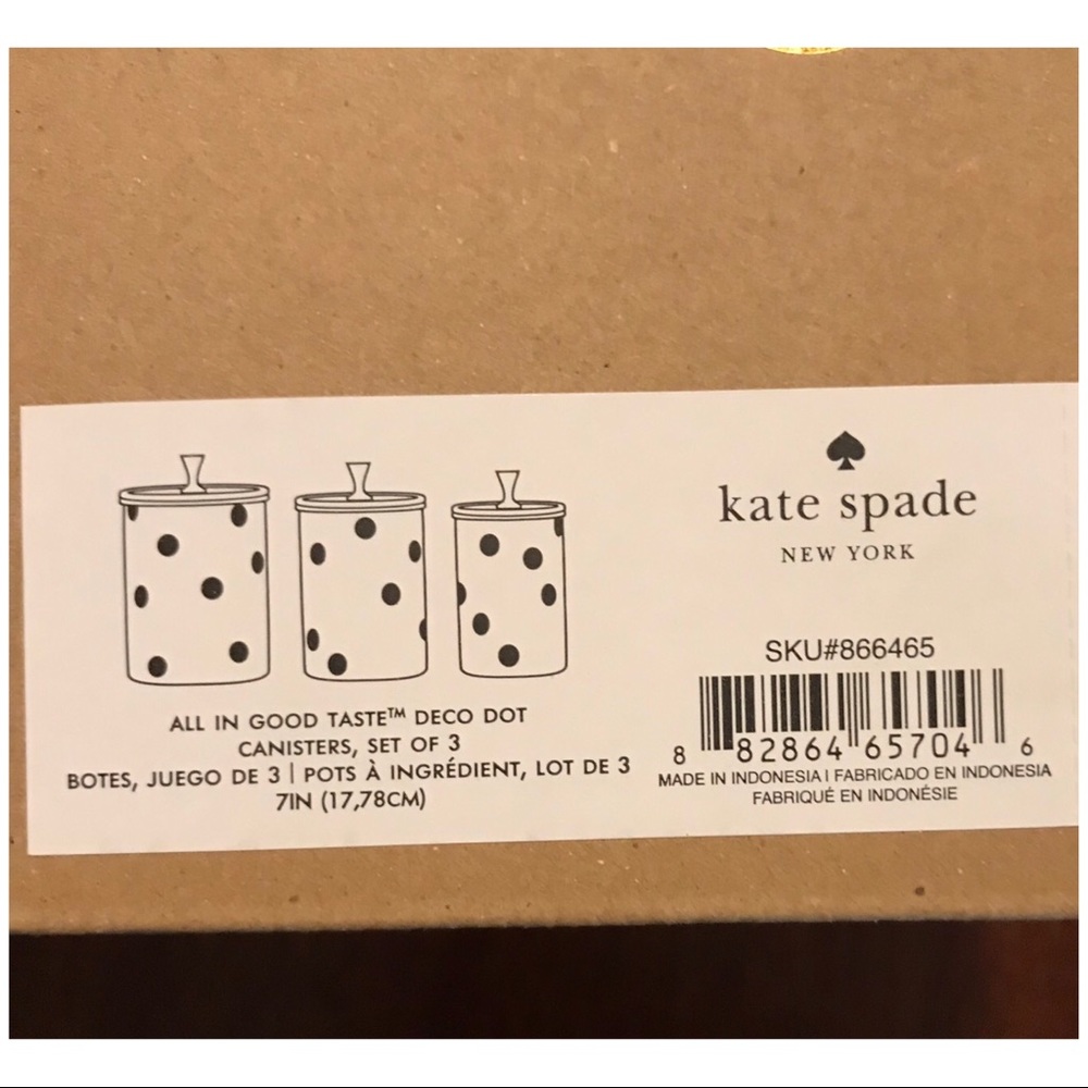 🆕 Kate Spade New York Deco Dot Canisters Set of 3 - Picture 5 of 6